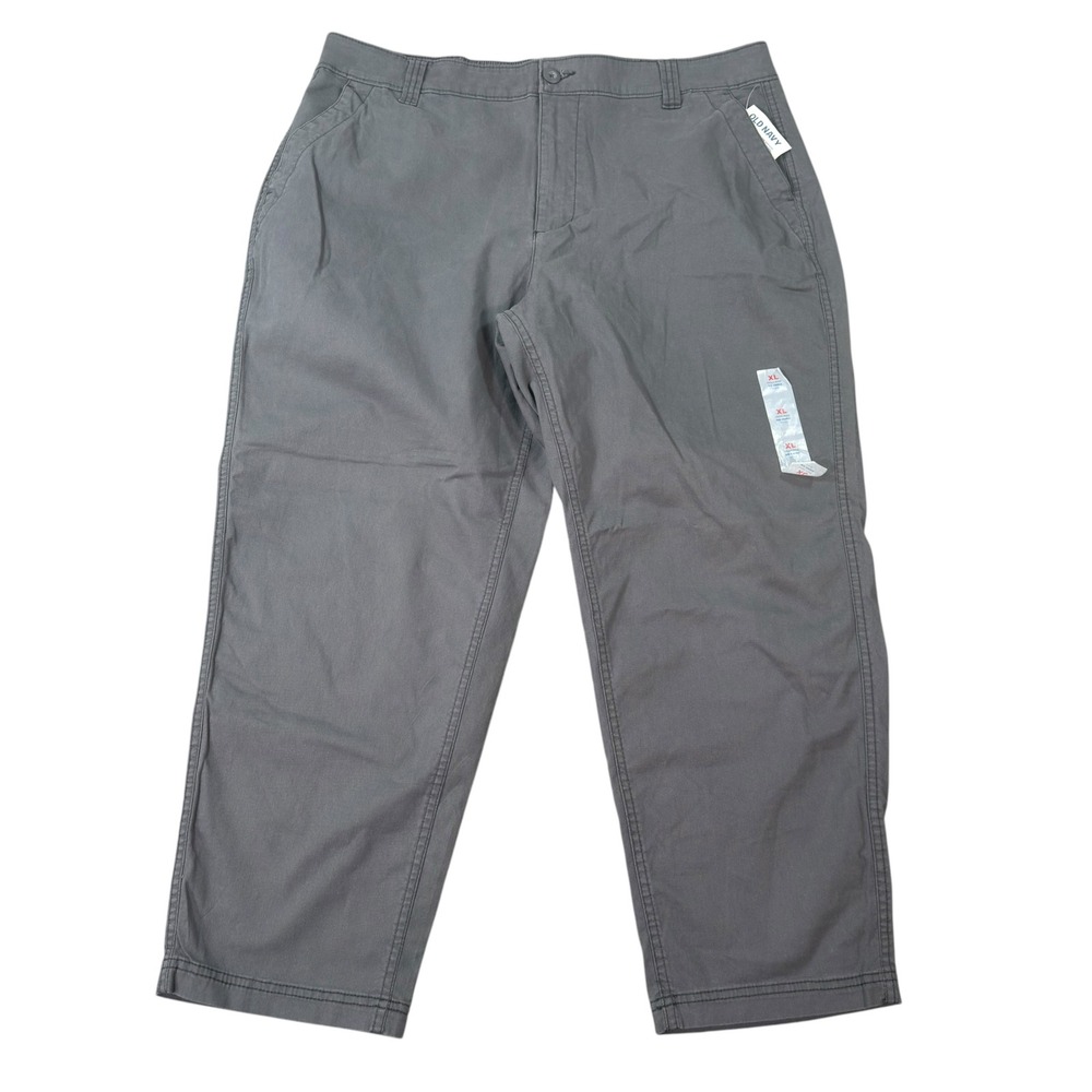 Old Navy Women OG Chino High-Rise Ankle Gray Stretch Straight Leg Pants Size XL